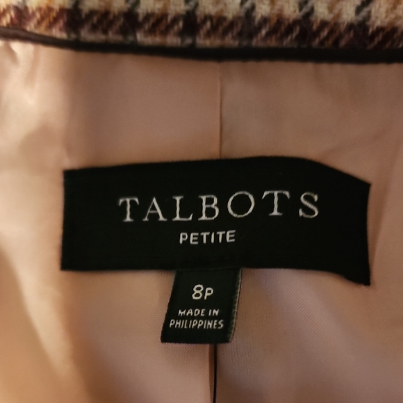 Talbots NWT Pink and Brown Checkered Blazer - Picture 8 of 8